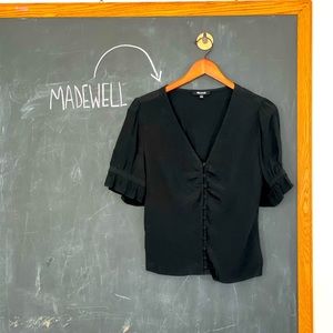 Madewell Courtyard Ruffle-Hem Top Size 4